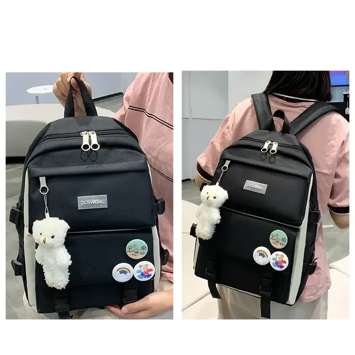 5 pièces Kit sac à dos femme mode dame haute capacité étanche collège
