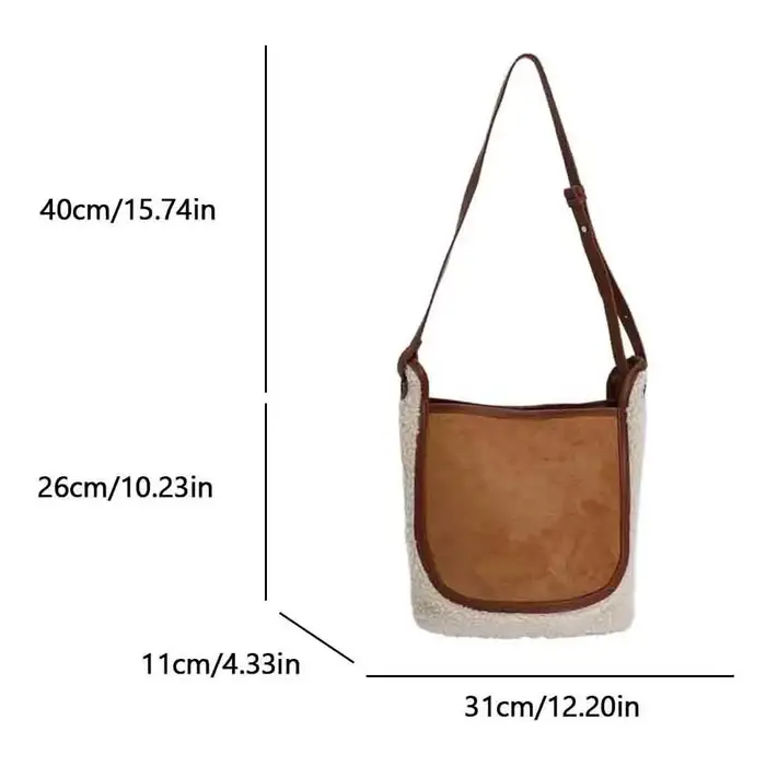 2025 hiver agneau laine sac à main femmes sac grande capacité 2 ensemble fourre-tout Vintage décontracté seau sac à bandoulière Faux daim femme bolsa