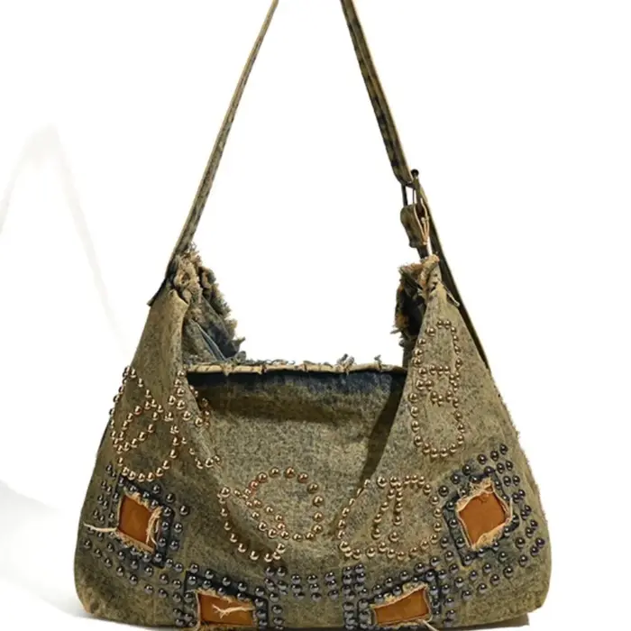 Sac fourre-tout en jean délavé