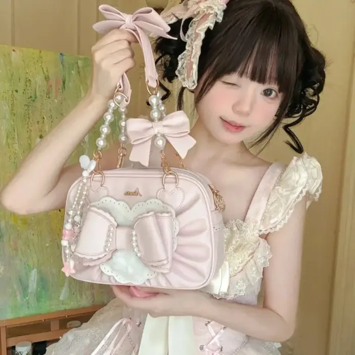 Sac à main bandoulière amour coeur nœud perle Bolsos mujer sacs à bandoulière pour Femme Sac Femme j