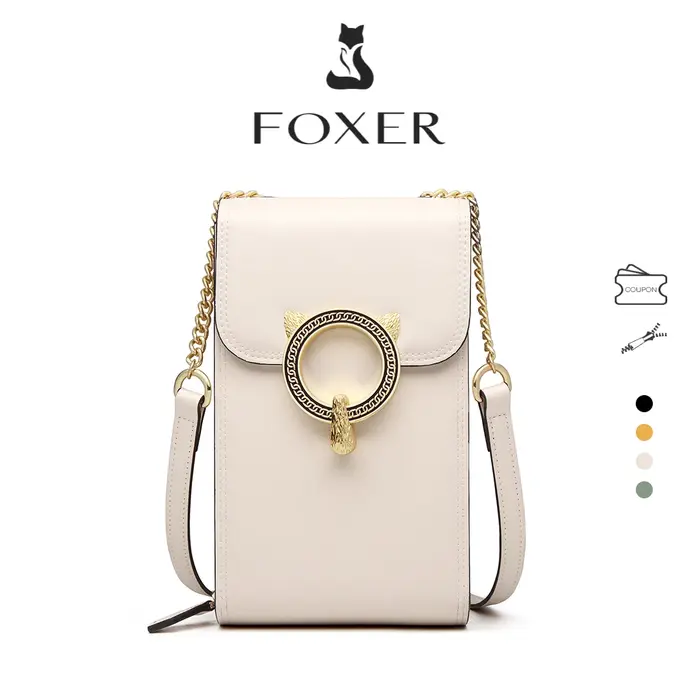 FOXER marque sac de téléphone portable en cuir fendu sac à bandoulière pour femme 2025 mode léger luxe