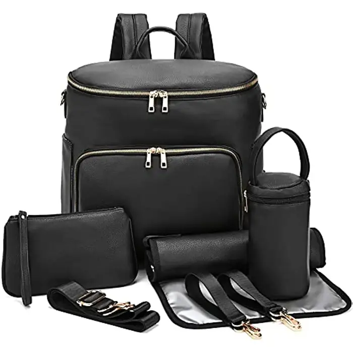 Sac à dos à langer en cuir pour femme