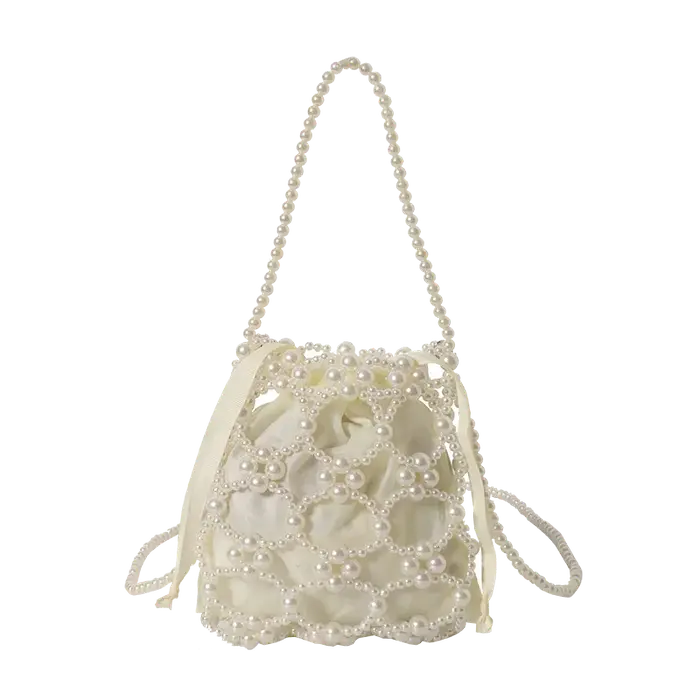 Perles blanc seau épaule et sacs à bandoulière sens exquis de luxe frais