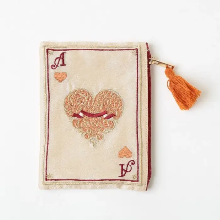 Pochette cosmétique brodée à la main de style japonais
