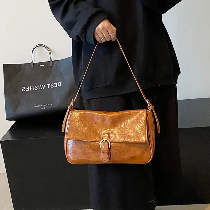 Sac à main à moraillon en PU pour femmes