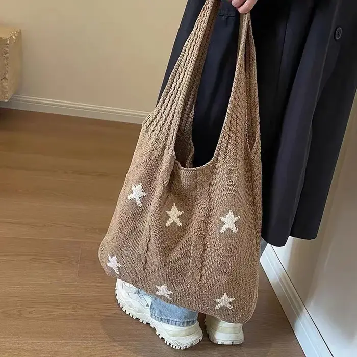 Sac fourre-tout de plage en maille de crochet