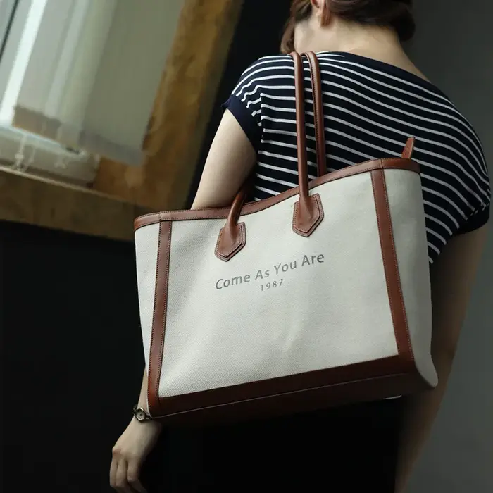 Sac fourre-tout de grande capacité pour femmes, avec compartiment pour ordinateur portable, toile de