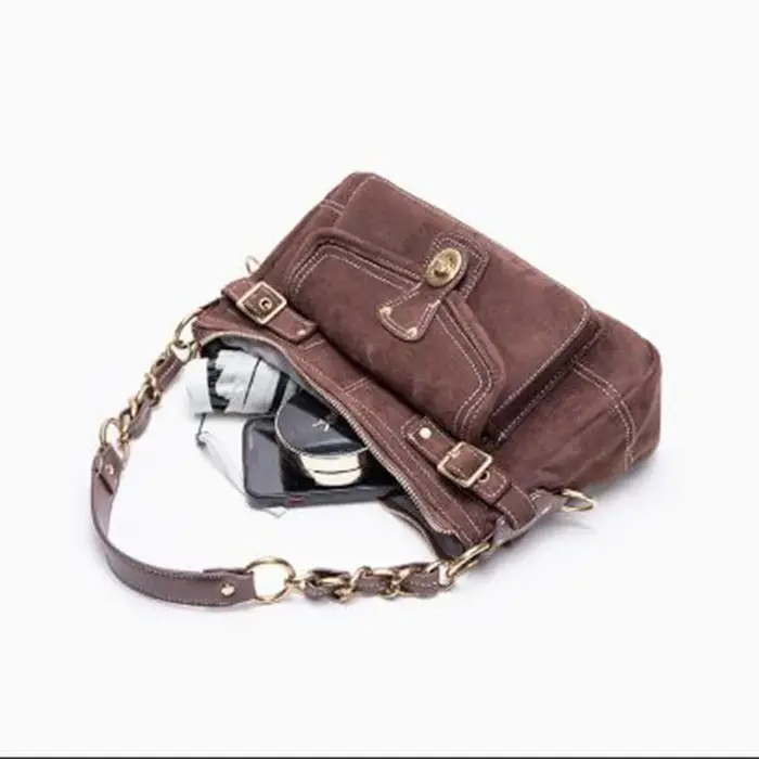 Sac à bandoulière vintage en suède pour femme, sac décontracté pour trajets quotidiens, sac coussin,