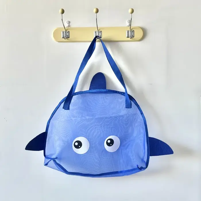 Sac de plage d'été grande capacité, sac en filet à motif de dessin animé, sac en filet portable lége