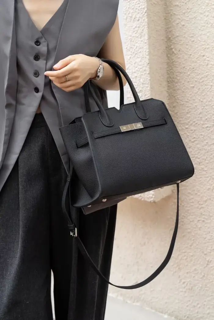 Grand sac à main en cuir de vachette pour femme, fourre-tout de bureau haut de gamme, manteau optiqu