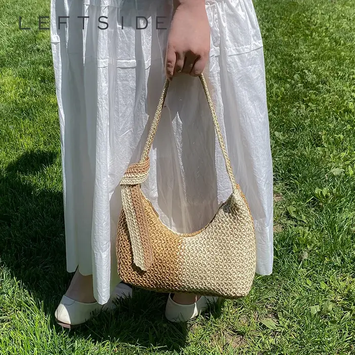 Sac à bandoulière tissé petit format pour femme