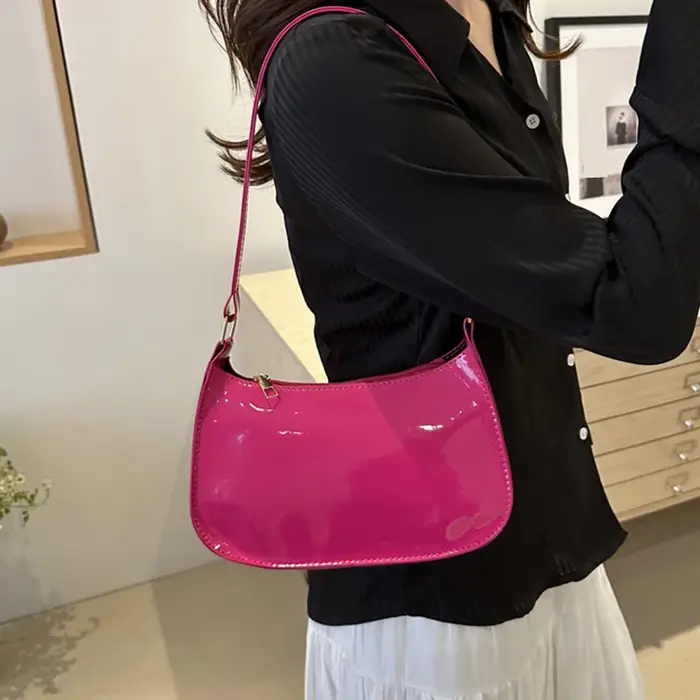 Sac sous les bras rétro en cuir PU pour femmes
