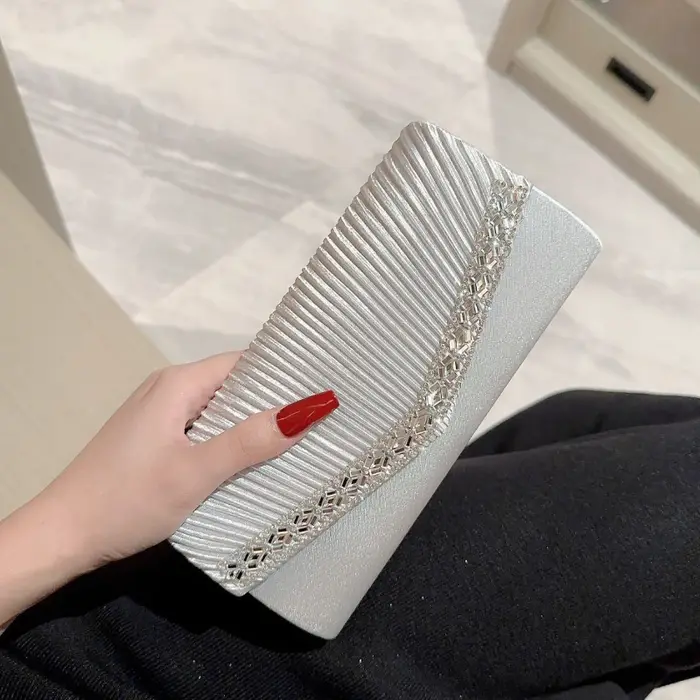 Femmes soirée pochettes élégant luxe femme argent/noir/blanc pochette de mariage sac à main fête sac