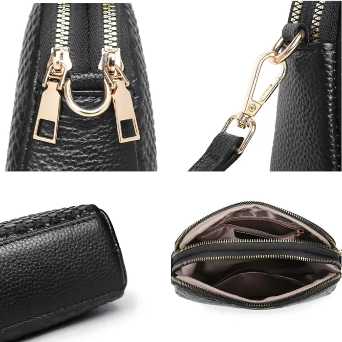 Sac à bandoulière en cuir véritable motif Crocodile pour femmes