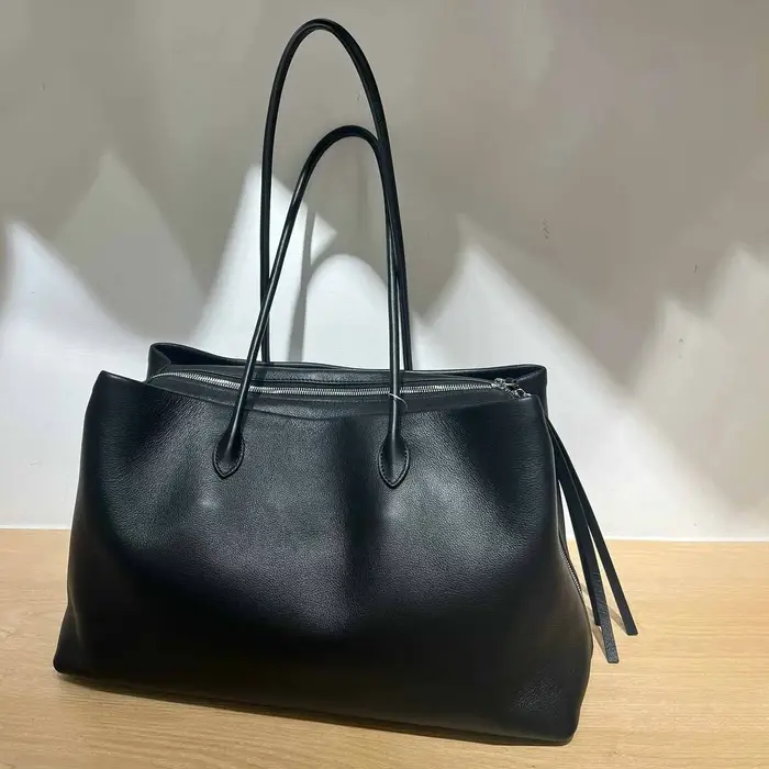 Sac fourre-tout en daim 40cm pour femmes, fourre-tout en cuir de vache givré, grande capacité, poign