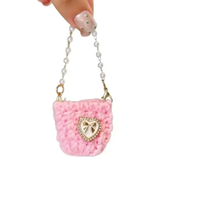 Sac à bandoulière en chaîne de perles miniatures, sac à bandoulière tricoté tressé au Crochet, sac à main coloré, Mini sac à bandoulière pour habiller