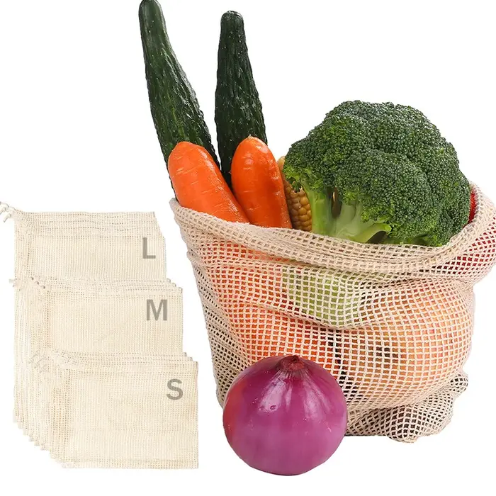 Sacs à légumes en maille de coton