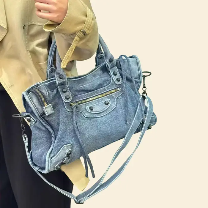 Le City 2026 Nouveau Sac à bandoulière souple en denim délavé
