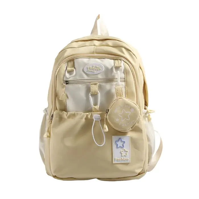 Sac à dos tendance pour femme, style coréen, en nylon, avec porte-monnaie, sac d'école Harajuku pour