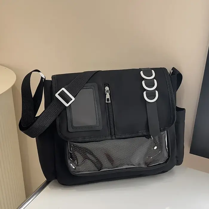 Sac à bandoulière de Style collégial avec ruban, grande capacité pour livre de classe, sac de courri