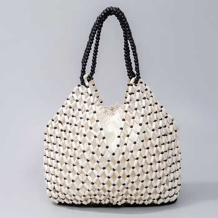 Sac à main en perles de bois tissé à la main pour femmes