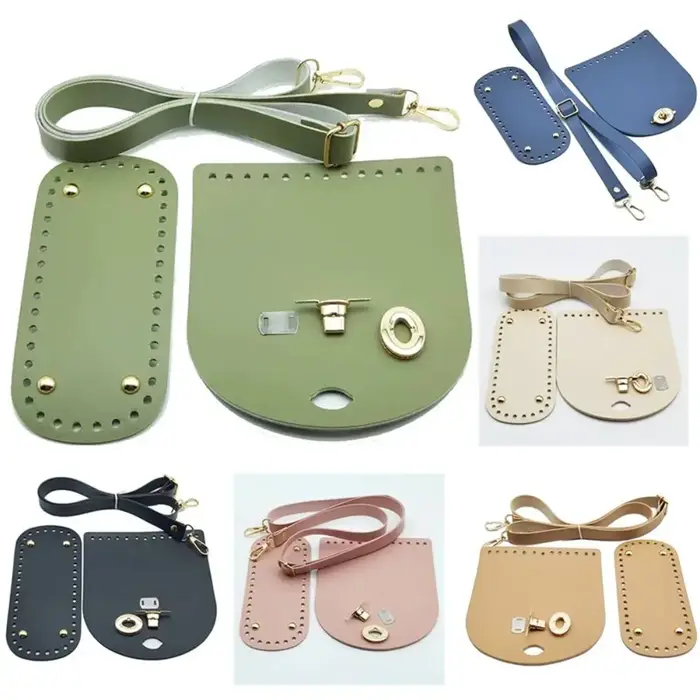 Ensemble de sac à main tissé à la main avec sangle en cuir
