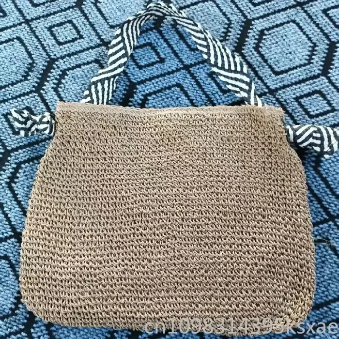 Sac à bandoulière pour femme, sac d'été en paille tressée, sac sous le bras de grande capacité, petit sac carré color block