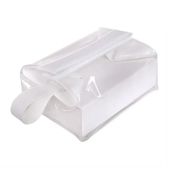 Sacs de toilette transparents à fermeture magnétique, matériau PVC étanche, sac à maquillage en PVC,