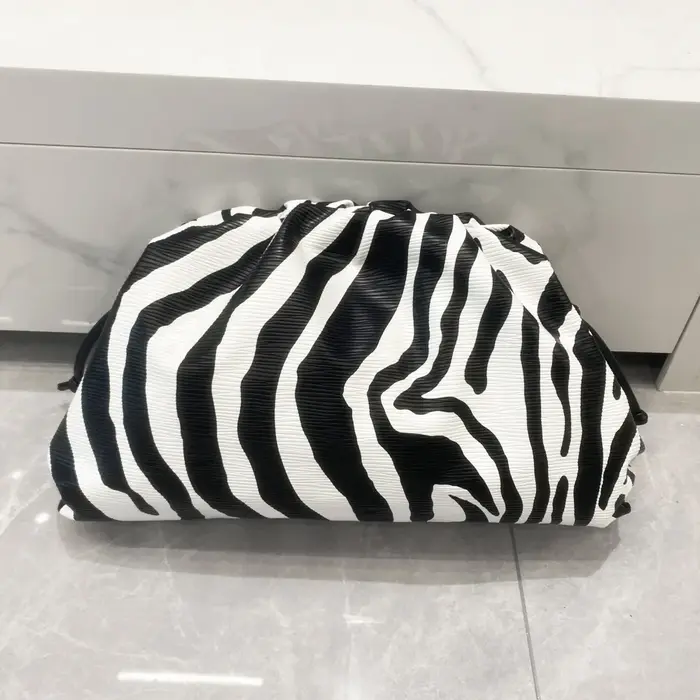 Sac Nuage Plissé Imprimé Zèbre Nouveau Petit Sac à Clip Bandoulière Pochette de Soirée
