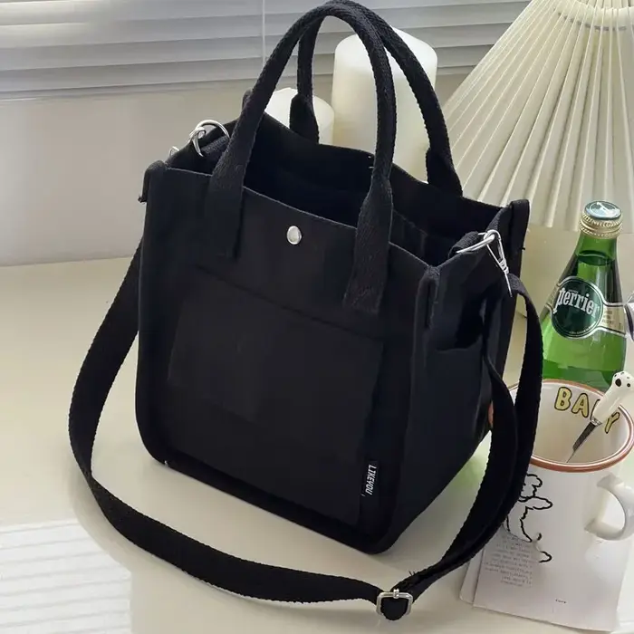 Sac fourre-tout en toile multi-poches, sac à bandoulière à main, Design minimaliste, polyvalent, pra