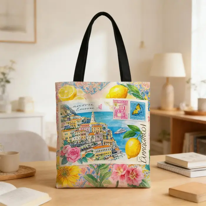 Sac fourre-tout vintage en toile italienne
