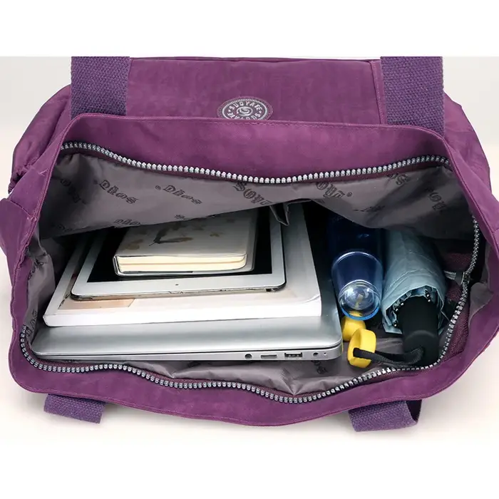 Sac à bandoulière en toile et nylon grande capacité pour femme