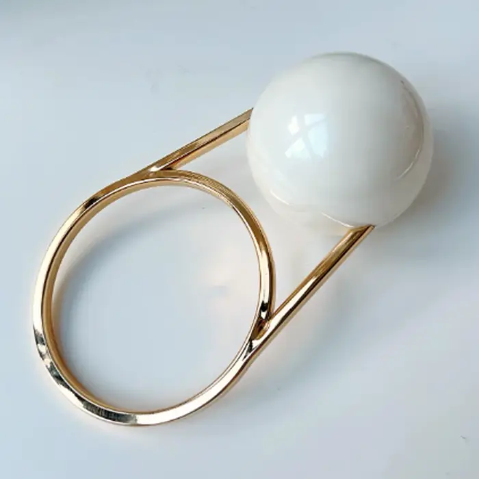 Mode mariée perle blanc rond métal or femmes luxe soirée Banquet pochette de mariage sac à main fête bandoulière jour