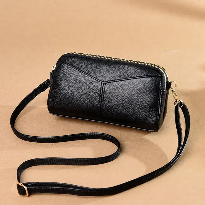 Petit sac bandoulière en cuir véritable pour femme