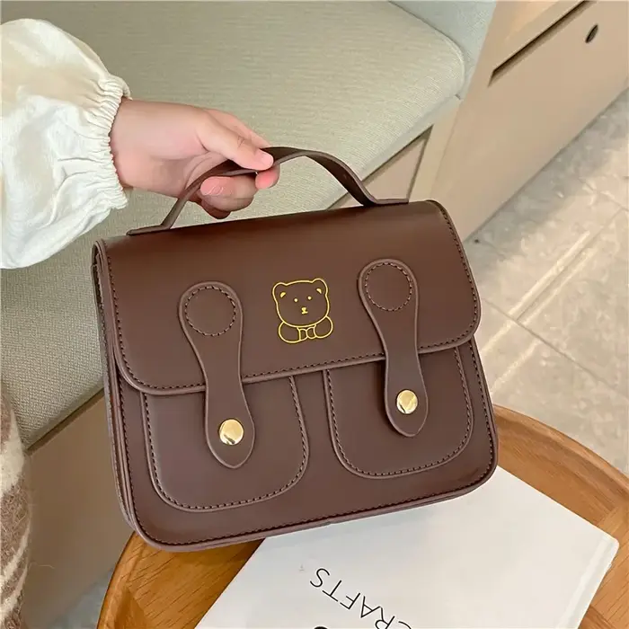 Sac à dos ours en cuir PU pour enfants