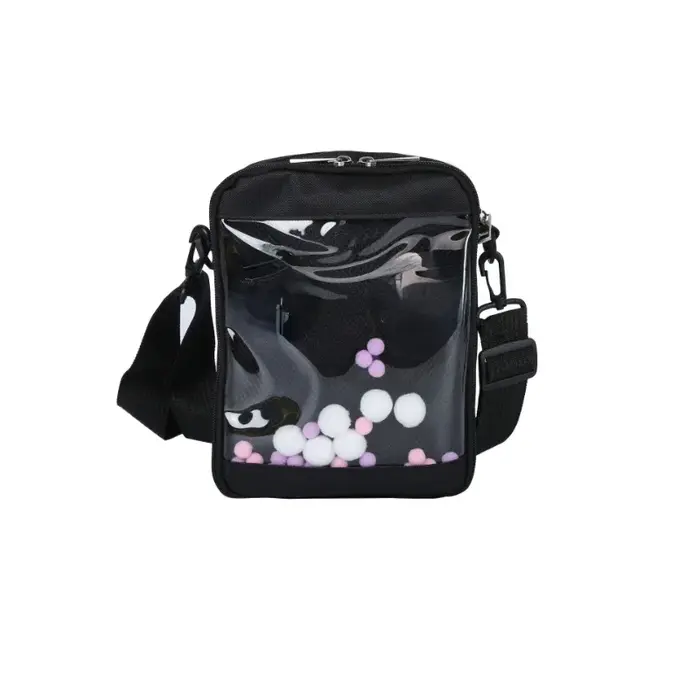 Kawaii Mini sacs à bandoulière pour femmes mignon PVC Transparent petit clair rose Ita sac noir blanc