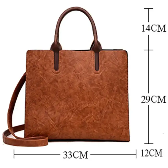 Vintage huile peau cuir grand fourre-tout décontracté femmes sacs de haute qualité
