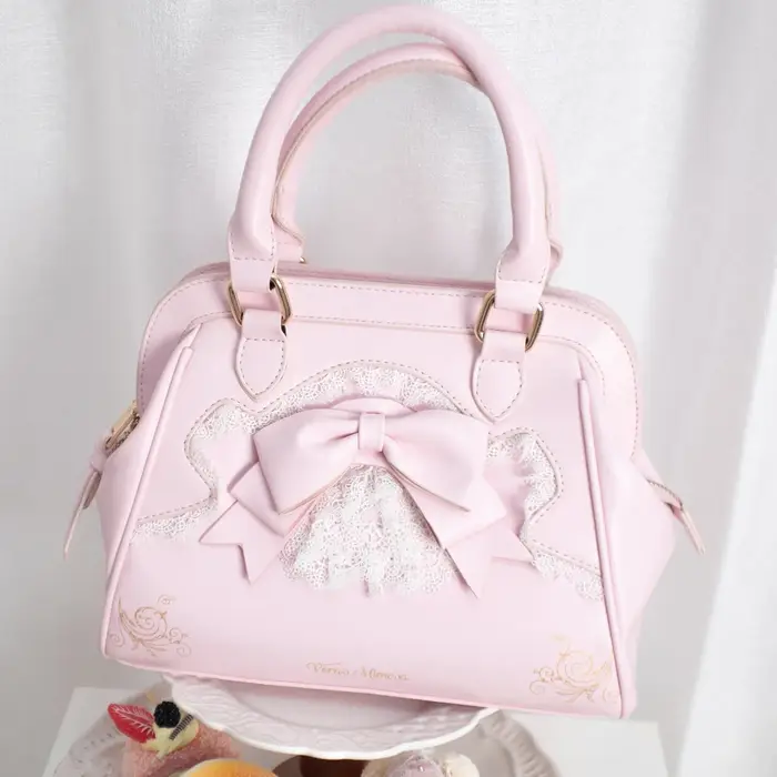 Sac fourre-tout grande capacité Lolita en dentelle avec nœud, élégant et mignon, nouvelle collection