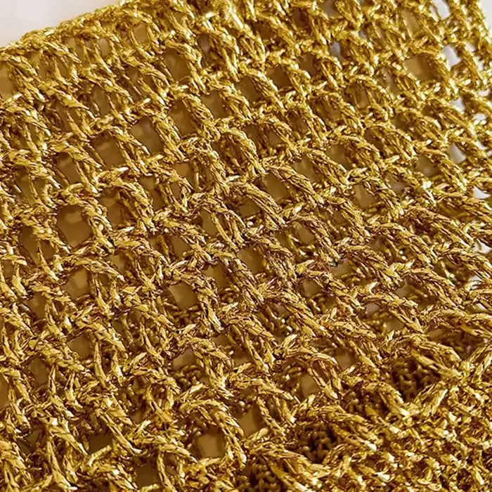 Sac fourre-tout doré tressé à la main ajouré