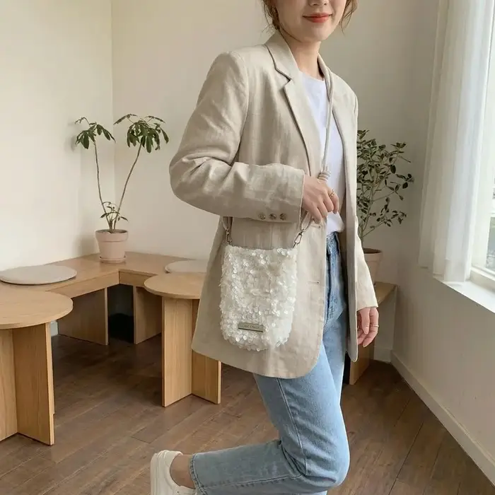 Sac bandoulière simple à paillettes