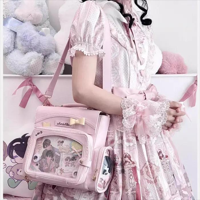 Mode arc Original Mochilas Mujer mignon rétro Mochila carré Ita sac Transparent Bolsas multi-fonction Jk sac à dos