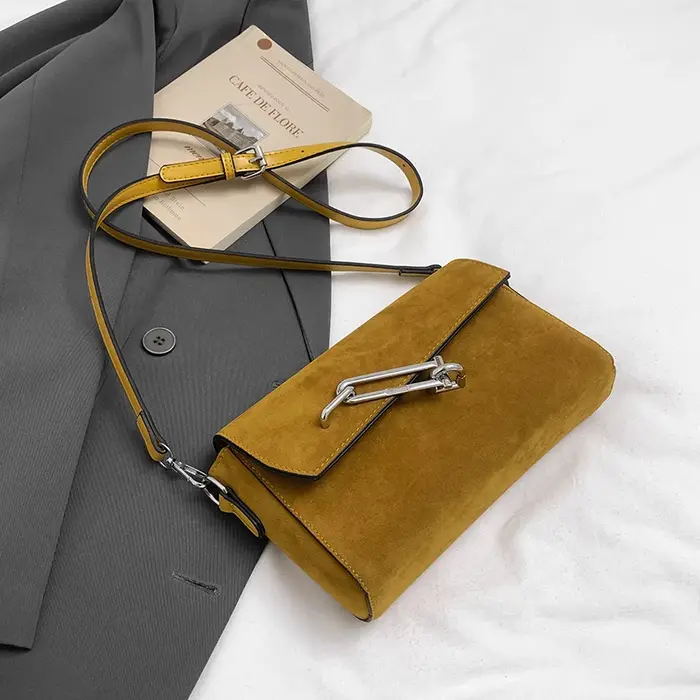 Sac à bandoulière Vintage en cuir suédé pour femmes, Sac à Main et Sac à Main de styliste kaki, Peti