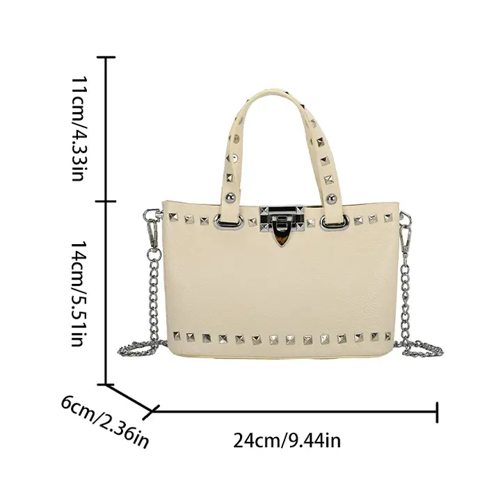 Sac à bandoulière en cuir PU noir pour femme