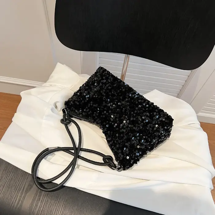 Sac bandoulière chic et décontracté 2026 INS Black Spice Glitter