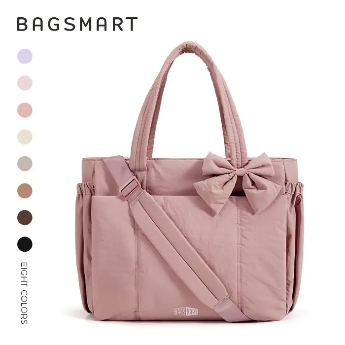 BAGSMART sac fourre-tout rembourré avec nœud décontracté matelassé