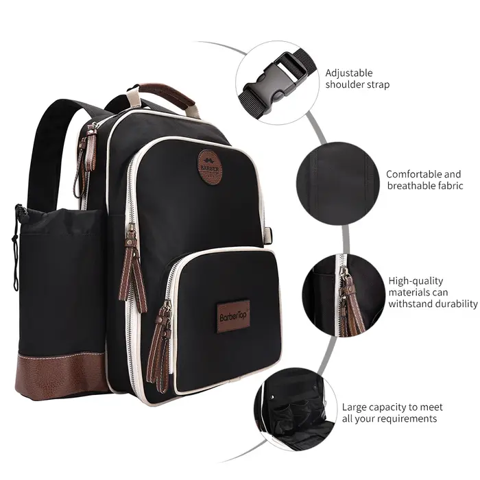 Sac à dos de rangement de grande capacité pour coiffeur