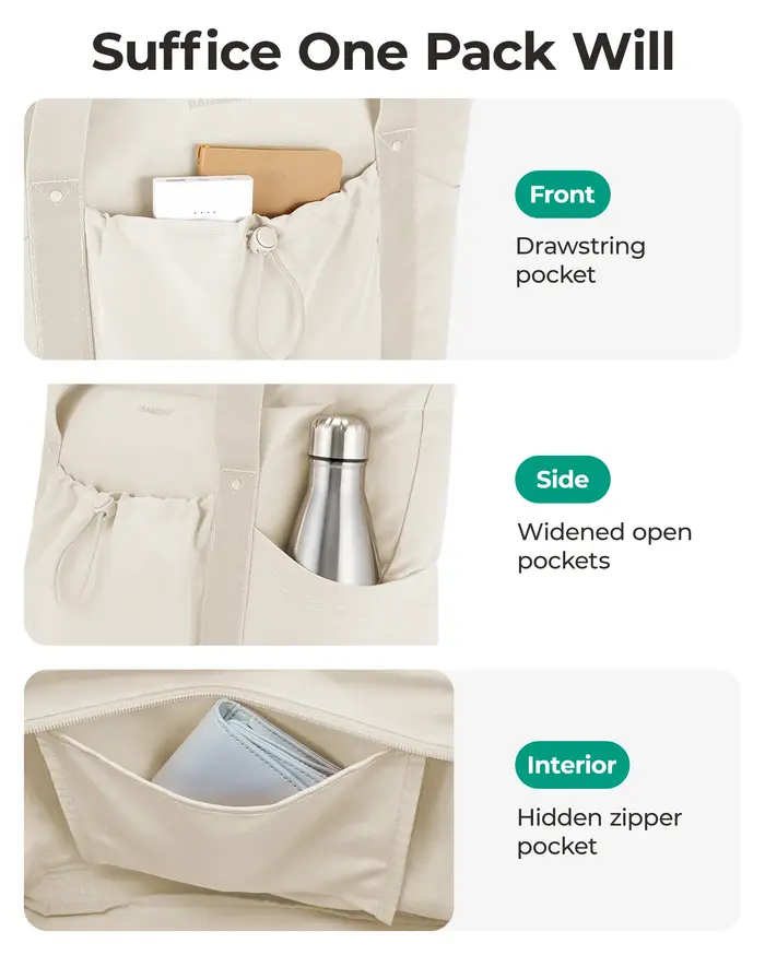 BAGSMART Sac fourre-tout pliable avec cordon de serrage