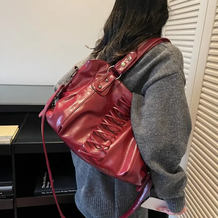 LEFTSIDE – sac à bandoulière Vintage en cuir marron pour femmes