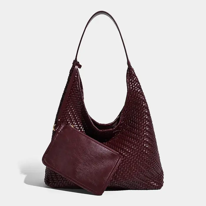 Sac à main Premium pour femmes, fourre-tout Vintage à motif tissé spacieux, sac à bandoulière simple