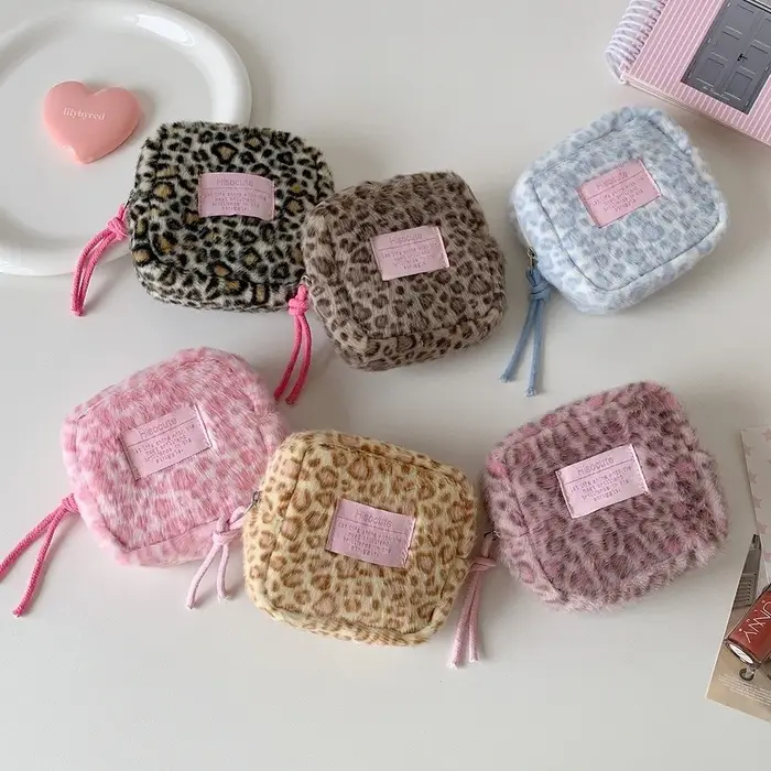 Pochette de maquillage Portable imprimé léopard